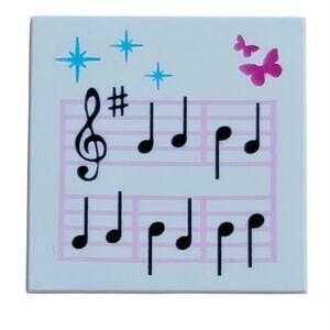 LEGO Music Notes Butterflies Tile 2x2 3068pb0589 Friends Disney Replacement Part